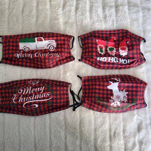 Set Of 4 Christmas Washable Masks Virus Prevention
